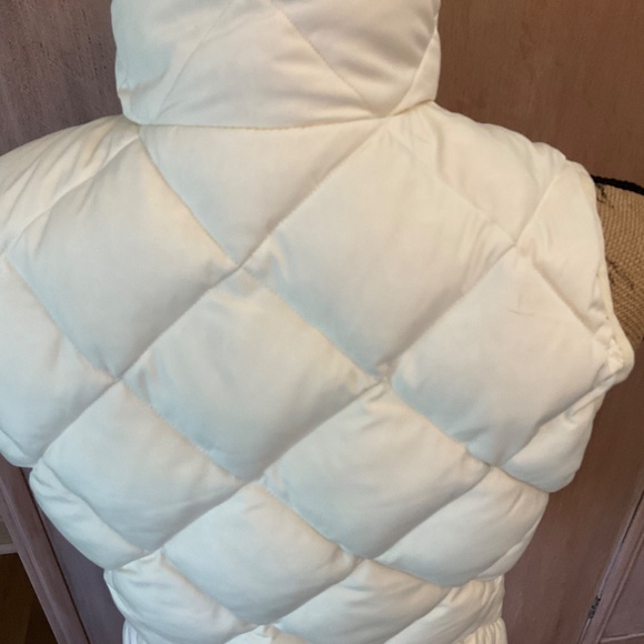 J. CREW Women's Vest Puffer Cream Puffer Quilted Gold Zipper XS - Picture 10 of 16
